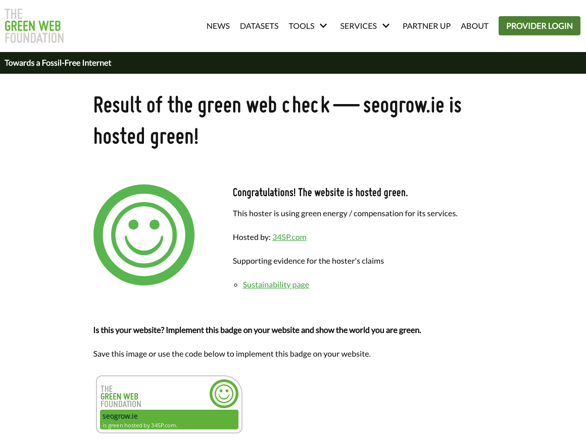 environmentally friendly website
